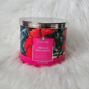 Goose Creek Hibiscus Fruit Punch Soy Wax Essential Oils Jar Candle NEW